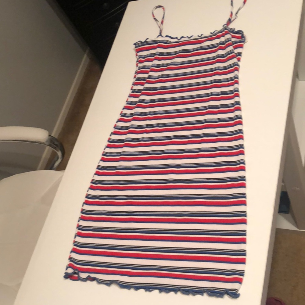 Red, white and blue striped cami dress in size small